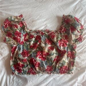 american eagle floral blouse, size: medium, color: multi, worn once